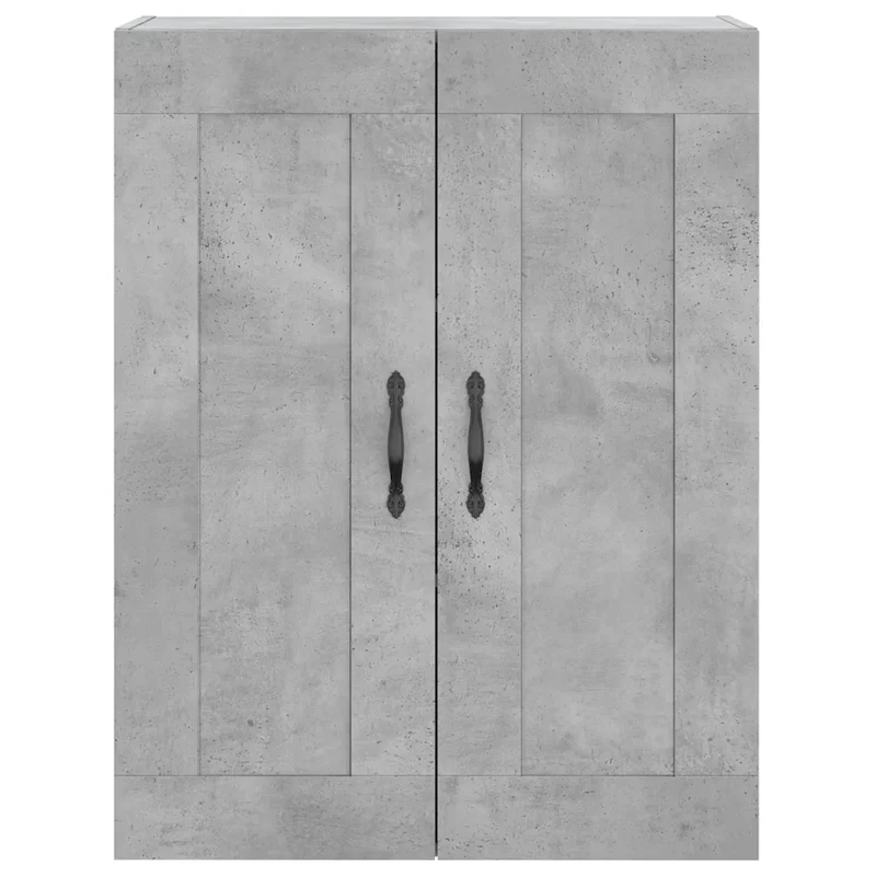 Armoire murale en bois d'ingénierie 69,5 x 34 x 90 cm avec 3 compartiments élégante et moderne en gris béton 02_0048910