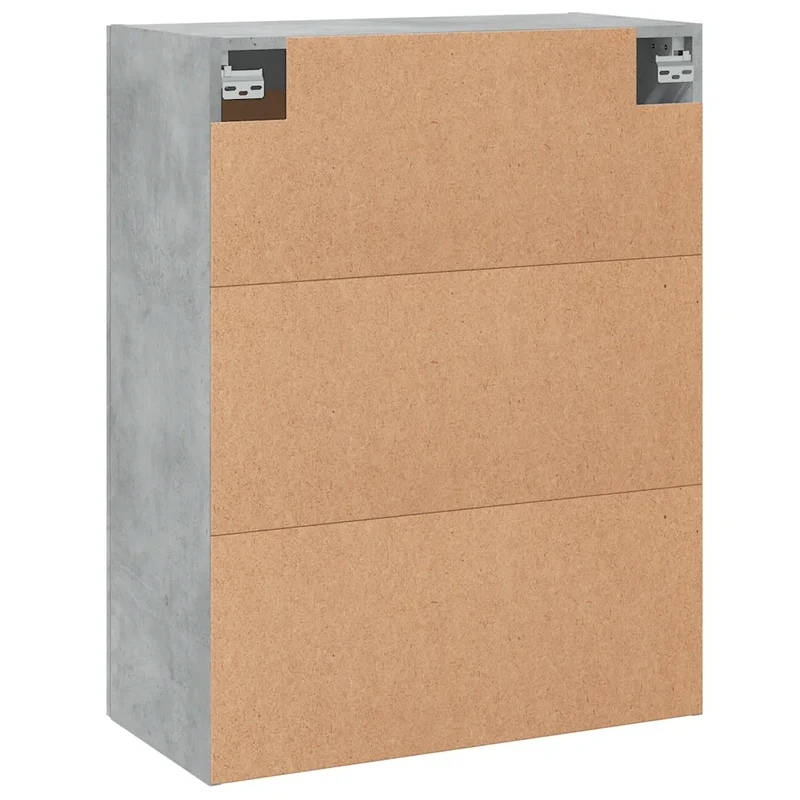 Armoire murale en bois d'ingénierie 69,5 x 34 x 90 cm avec 3 compartiments élégante et moderne en gris béton 02_0048910