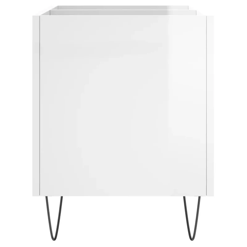 Armoire à disques pratique et classique 74,5 x 38 x 48 cm en bois d'ingénierie blanc brillant 02_0049130