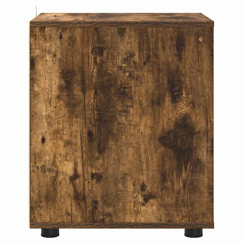 Armoire de rangement minimaliste épuré 40 x 48 x 57 cm avec tiroirs fonctionnels en bois d'ingénierie chêne fumé 02_0054616