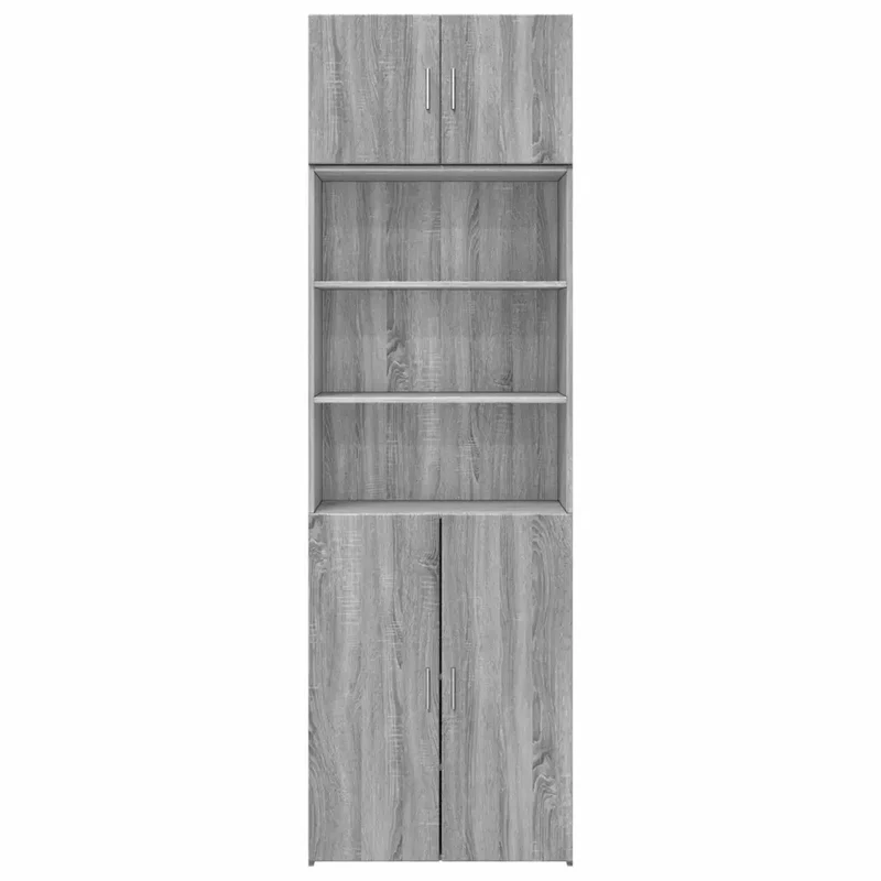 Armoire de rangement haute 70 x 42,5 x 225 cm espace de stockage pour livres décorations en bois d'ingénierie gris 02_0055574