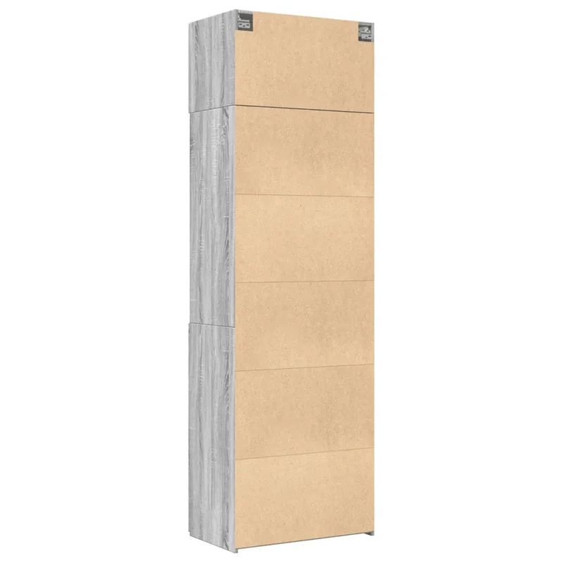 Armoire de rangement haute 70 x 42,5 x 225 cm espace de stockage pour livres décorations en bois d'ingénierie gris 02_0055574