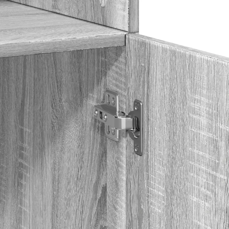 Armoire de rangement haute 70 x 42,5 x 225 cm espace de stockage pour livres décorations en bois d'ingénierie gris 02_0055574