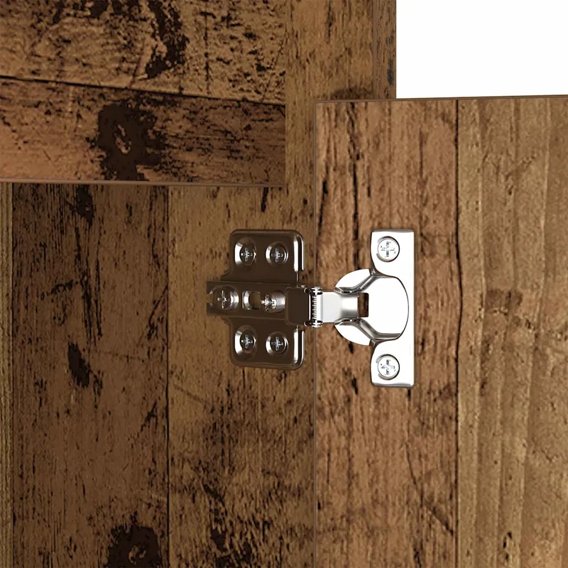 Lot de 2 armoires de chevet LED modernes avec tiroir 38 x 34 x 61 cm en bois d'ingénierie bois ancien 02_0052439