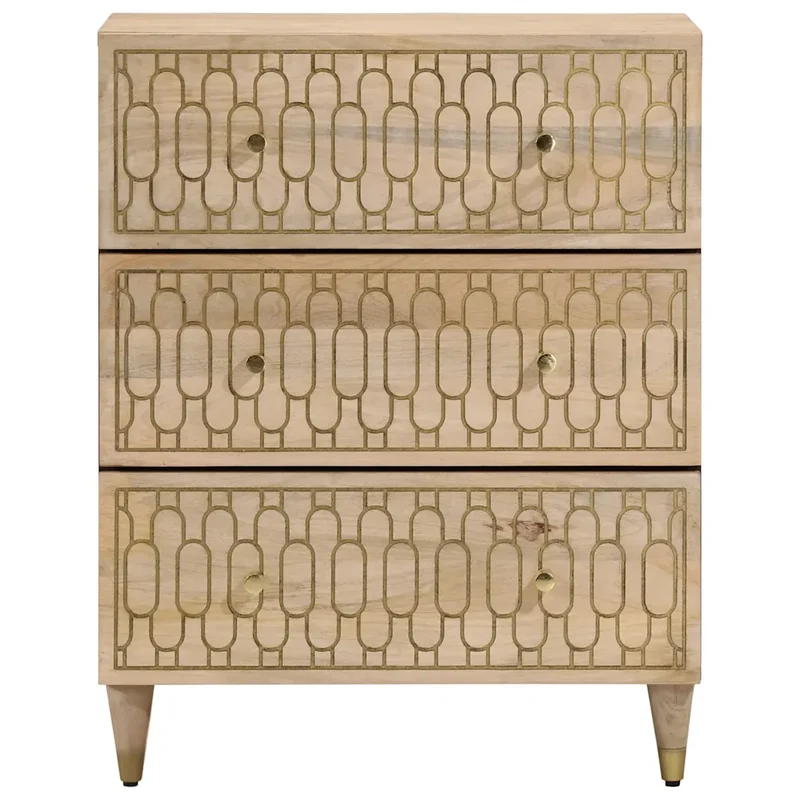 Armoire latérale en bois massif avec espace de rangement design intemporel 60 x 33 x 75 cm en manguier naturel 02_0047298