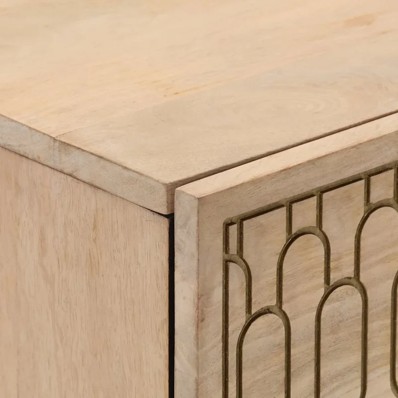 Armoire latérale en bois massif avec espace de rangement design intemporel 60 x 33 x 75 cm en manguier naturel 02_0047298