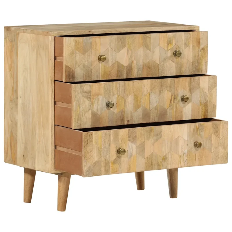 Armoire à tiroirs rétro style vintage rangement 70 x 35 x 70 cm en bois de manguier marron 02_0047281