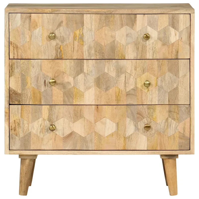 Armoire à tiroirs rétro style vintage rangement 70 x 35 x 70 cm en bois de manguier marron 02_0047281