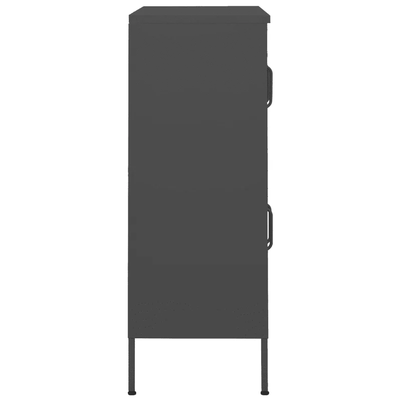 Armoire de rangement moderne avec 2 étagères réglables 80 x 35 x 101 cm en acier anthracite 02_0046832
