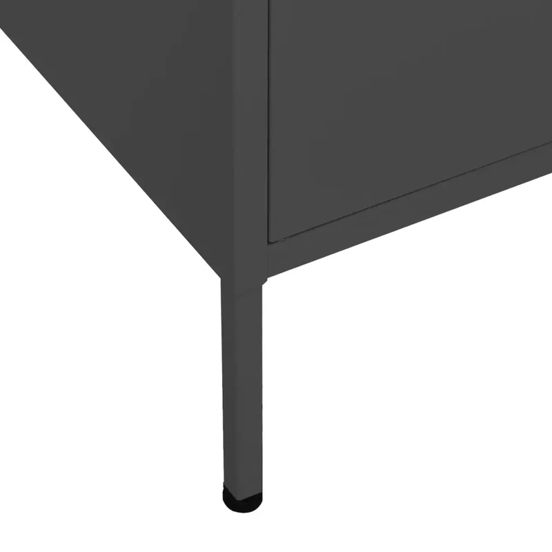 Armoire de rangement moderne avec 2 étagères réglables 80 x 35 x 101 cm en acier anthracite 02_0046832