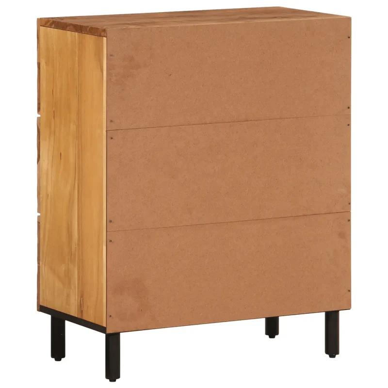 Armoire latérale 60 x 33 x 75 cm grand espace de rangement fonction d'affichage style intemporel en bois d'acacia 02_0047192