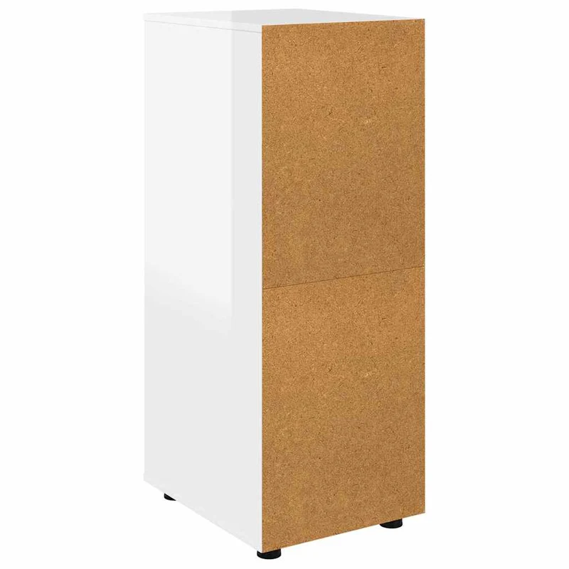 Armoire de rangement minimaliste tiroirs pratiques 40 x 48 x 105 cm en bois d'ingénierie blanc brillant 02_0054655