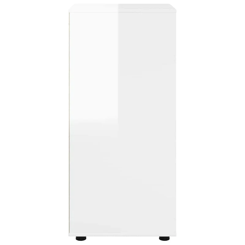 Armoire de rangement minimaliste tiroirs pratiques 40 x 48 x 105 cm en bois d'ingénierie blanc brillant 02_0054655