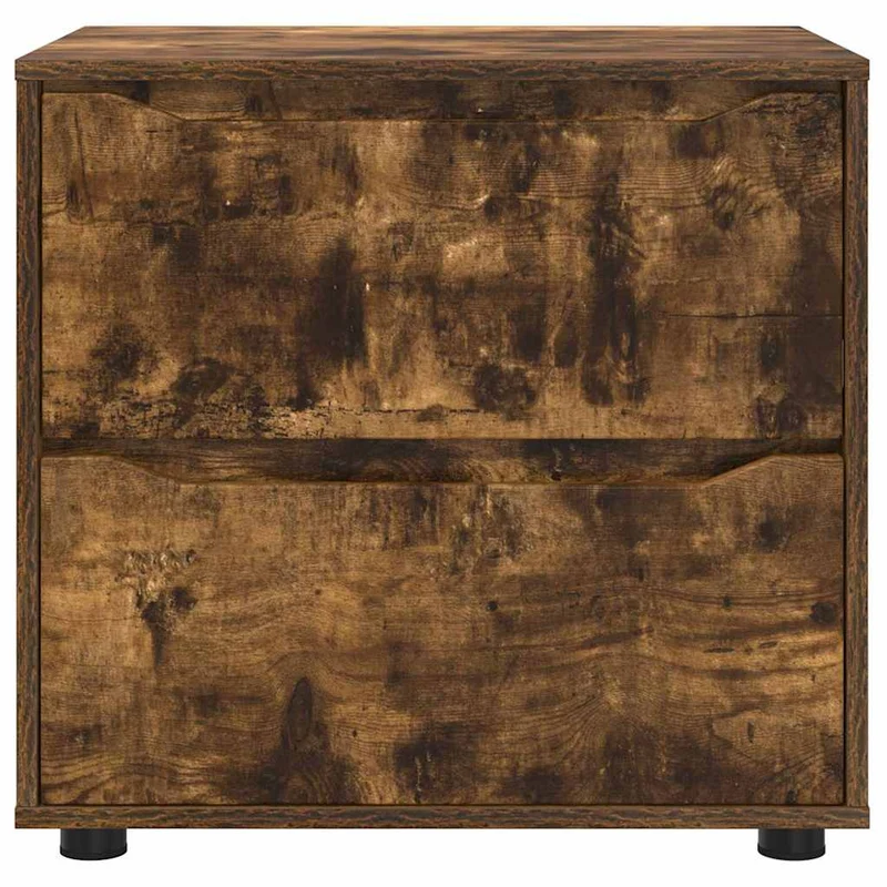 Armoire de rangement design épuré ajustable 60 x 48 x 57 cm en bois d'ingénierie chêne fumé 02_0054606