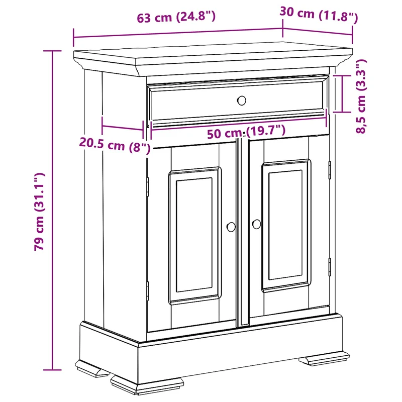 Armoire de rangement moderne minimaliste intérieur 63 x 30 x 79 cm pratique en bois d'acajou 02_0058968