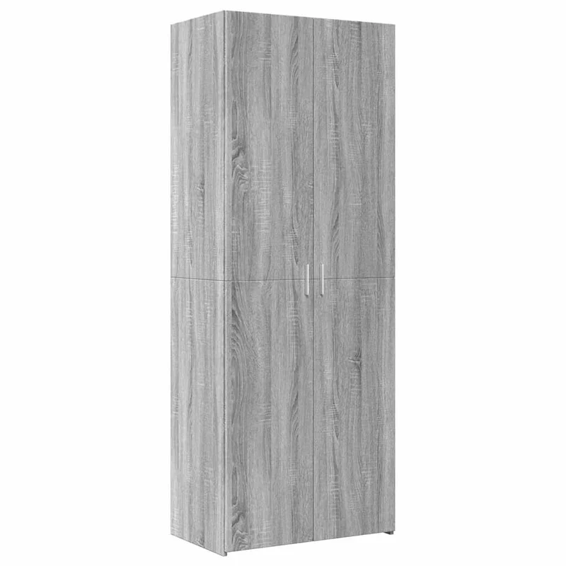 Armoire de rangement haute moderne 70 x 42,5 x 225 cm espace optimisé pour petits espaces en bois d'ingénierie gris 02_0055579