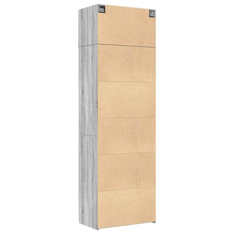Armoire de rangement haute moderne 70 x 42,5 x 225 cm espace optimisé pour petits espaces en bois d'ingénierie gris 02_0055579
