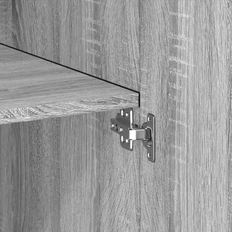 Armoire de rangement haute moderne 70 x 42,5 x 225 cm espace optimisé pour petits espaces en bois d'ingénierie gris 02_0055579