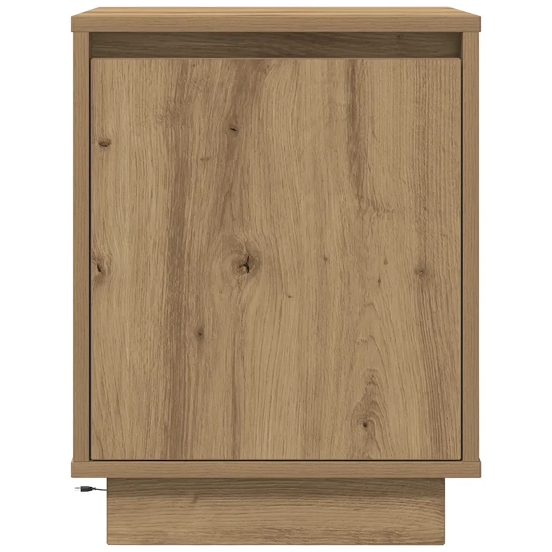 Lot de 2 armoires de chevet avec lumières LED rangement 38 x 34 x 50 cm en bois d'ingénierie chêne artisanal 02_0051615