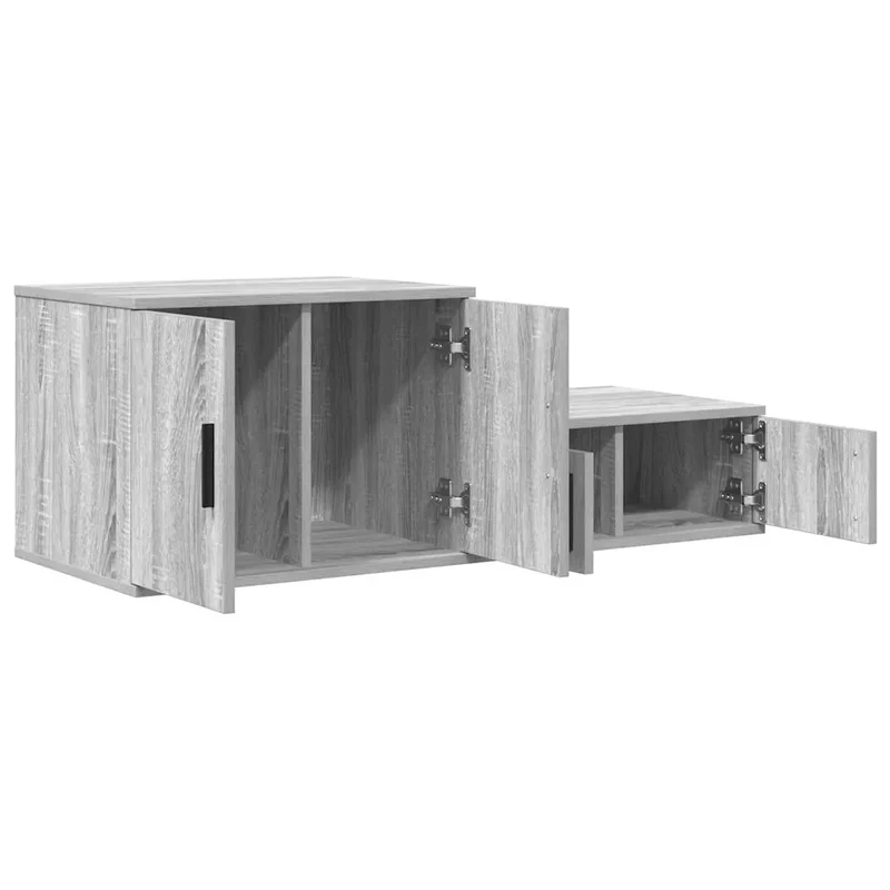 Armoire de rangement moderne 118 x 41 x 40 cm flexible et durable design minimaliste en bois d'ingénierie gris sonoma 02_0052115