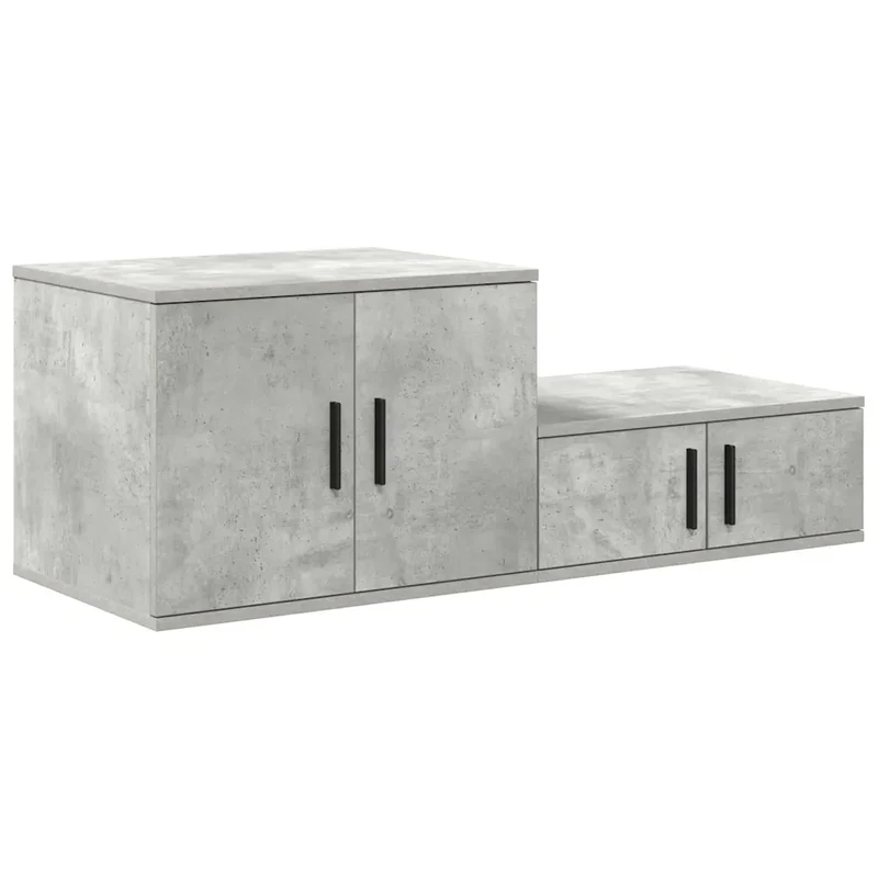 Armoire de rangement moderne 127 x 41 x 40 cm pratique design minimaliste en bois d'ingénierie gris béton 02_0052105