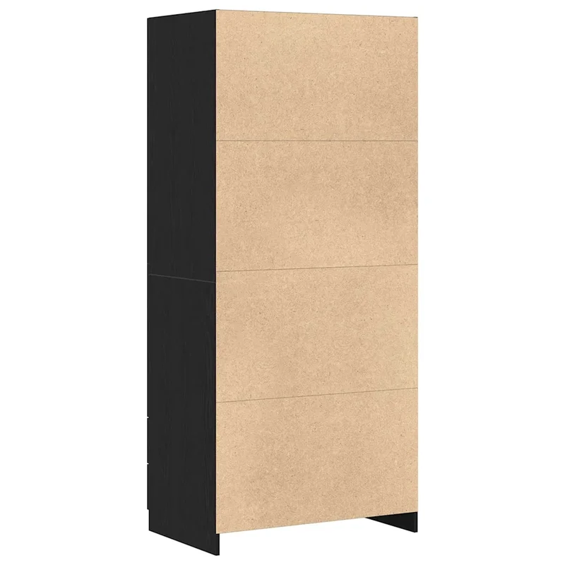 Armoire moderne rectangulaire avec grand espace de rangement 80 x 52 x 180 cm en bois d'ingénierie chêne noir 02_0051865