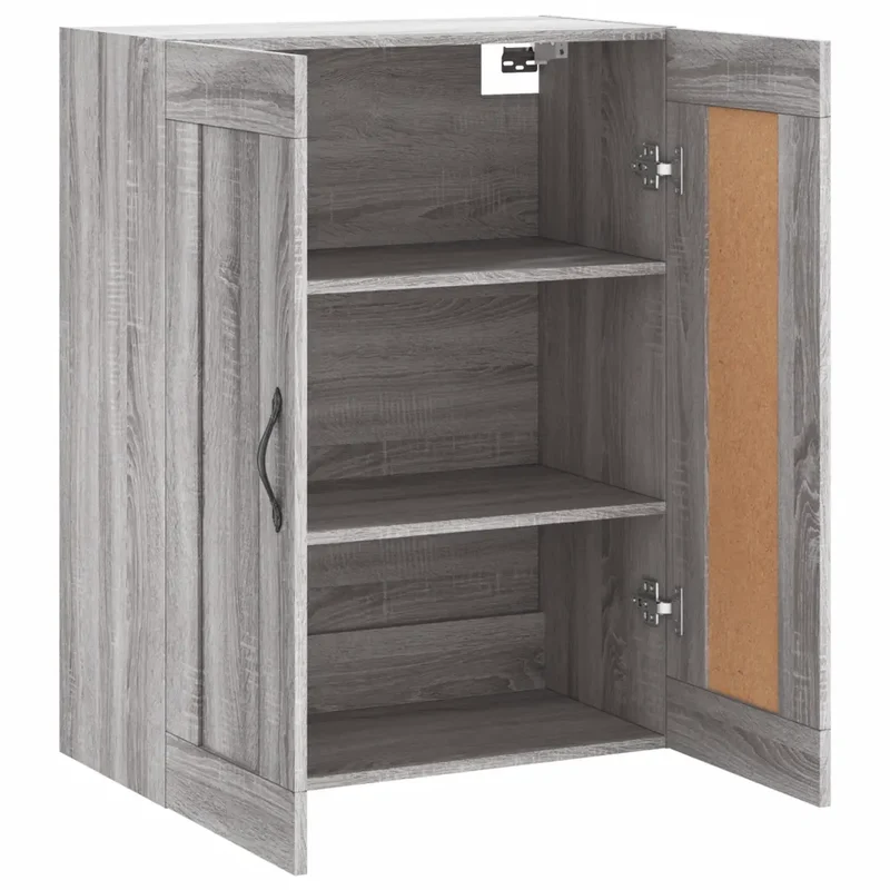 Armoire murale élégante avec grand espace de rangement 69,5 x 34 x 90 cm en bois d'ingénierie gris sonoma 02_0048912