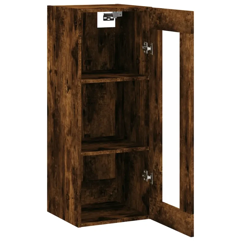 Armoire murale élégante avec grand espace de rangement 34,5 x 34 x 90 cm en bois d'ingénierie chêne fumé 02_0048693