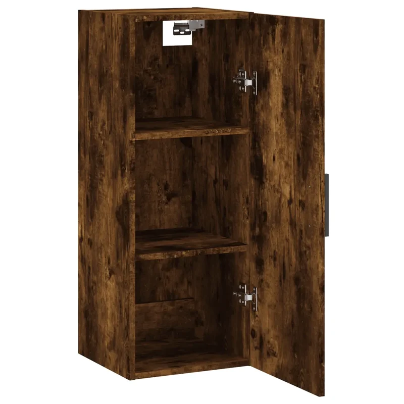 Armoire murale élégante design pratique salle de bain rangement 34,5 x 34 x 90 cm en bois d'ingénierie chêne fumé 02_0048677