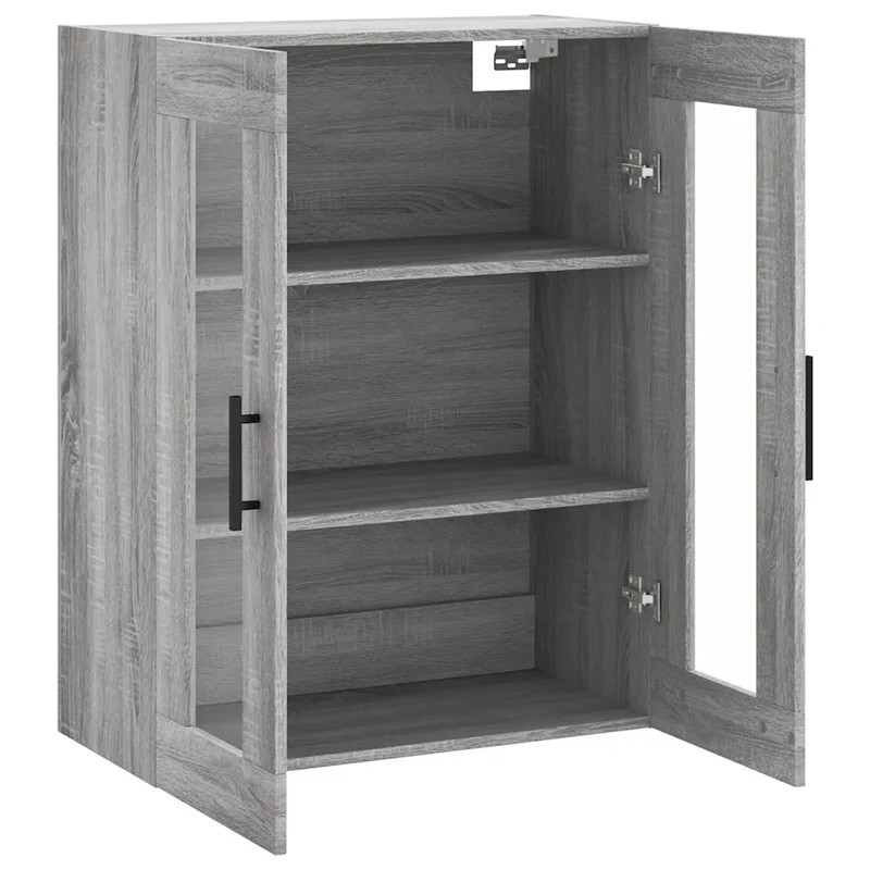 Armoire murale design pratique rangement 69 x 34 x 90 cm en bois d'ingénierie gris 02_0048645
