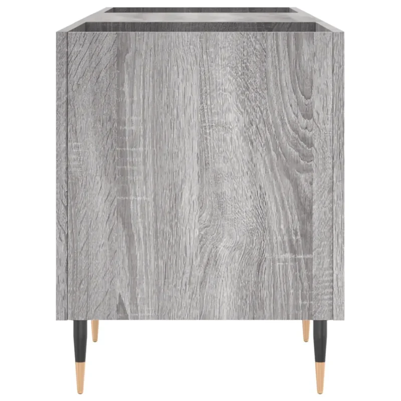 Armoire à disques classique style industriel rangement 121 x 38 x 48 cm en bois d'ingénierie gris 02_0049089