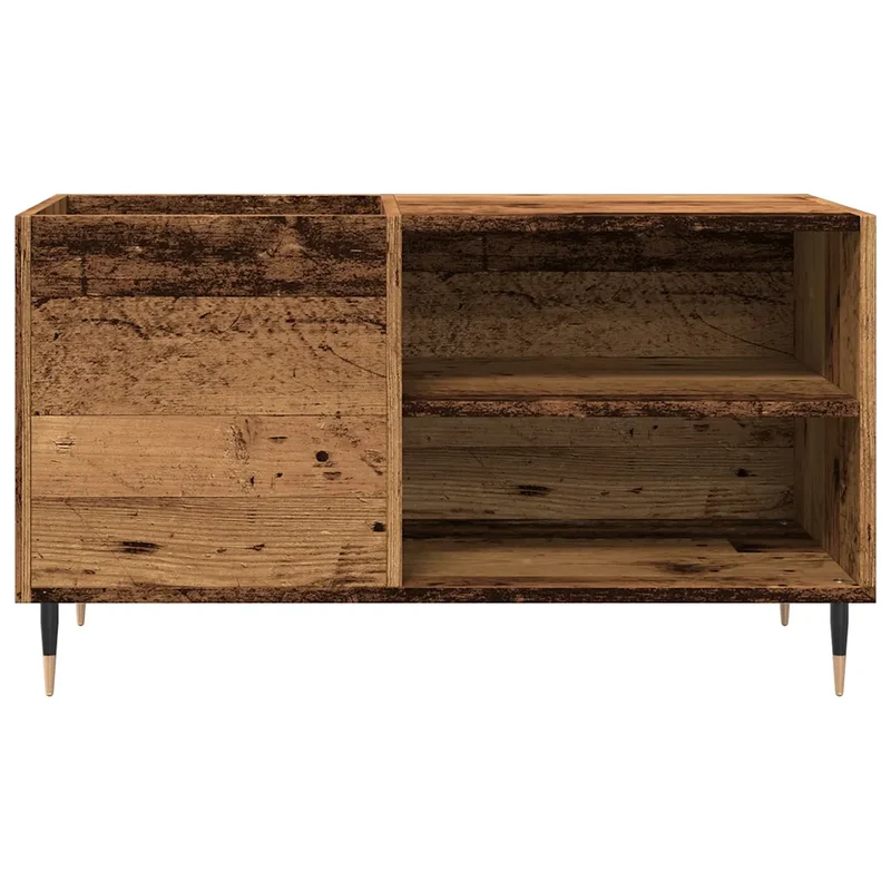 Armoire à disques pratique classique 84 x 38 x 48 cm grand espace de rangement style industriel en bois vieux 02_0051120