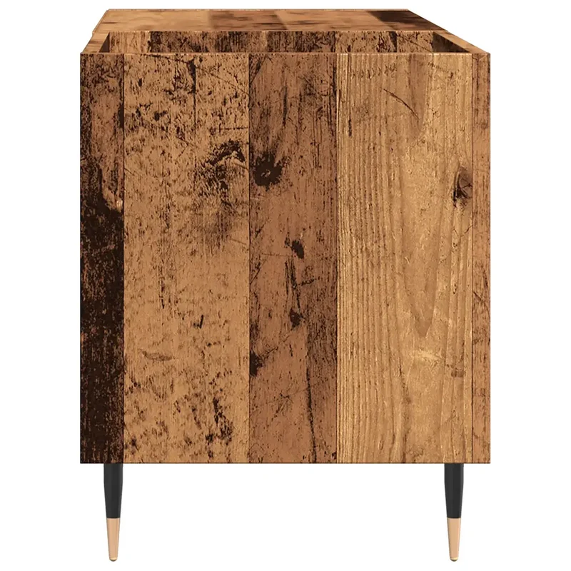 Armoire à disques pratique classique 84 x 38 x 48 cm grand espace de rangement style industriel en bois vieux 02_0051120