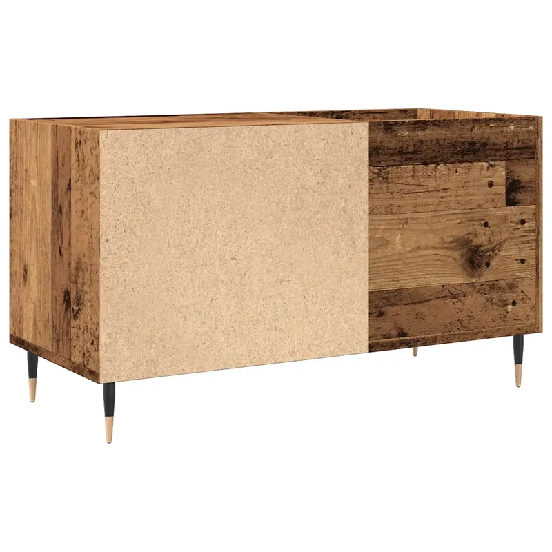 Armoire à disques pratique classique 84 x 38 x 48 cm grand espace de rangement style industriel en bois vieux 02_0051120