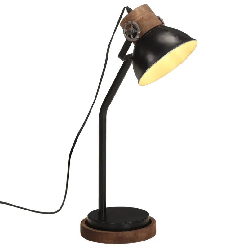 Lampe de bureau industrielle ergonomique 18 x 18 x 60 cm ambiance cosy en fer noir 02_0047548