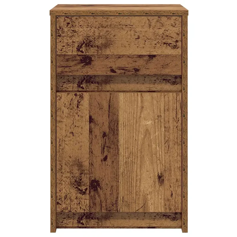 Armoire de chevet LED moderne avec tiroir rangement 38 x 34 x 61 cm en bois ancien 02_0052438
