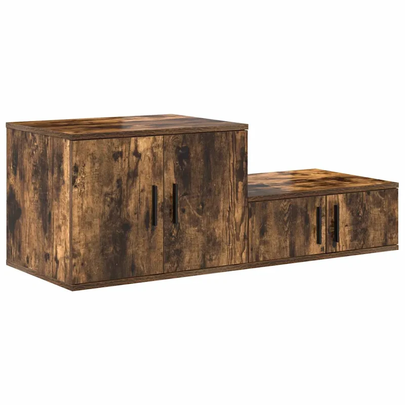 Armoire de rangement moderne polyvalente 127 x 41 x 40 cm en bois d'ingénierie chêne fumé 02_0052106