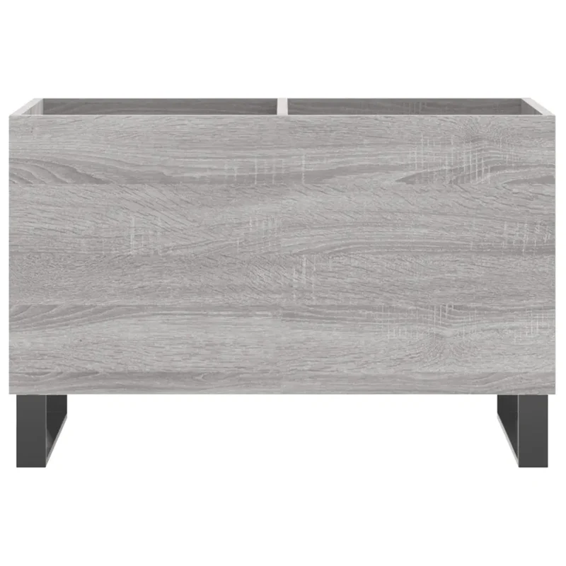 Armoire à disques pratique vintage 74,5 x 38 x 48 cm style industriel en bois d'ingénierie gris 02_0049139