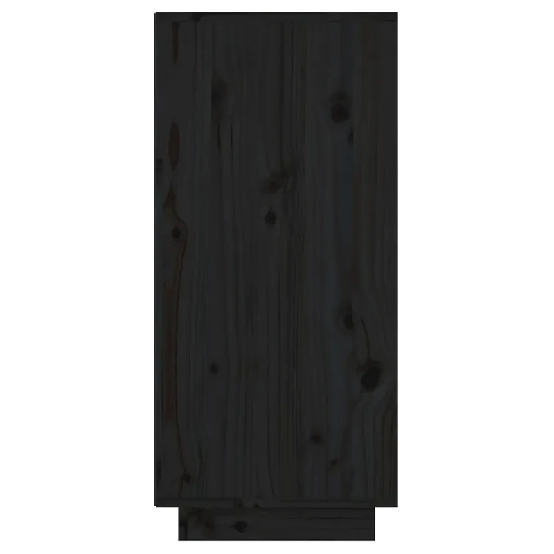 Armoire console rangement noir 60 x 34 x 75 cm en bois de pin massif finition rustique 02_0048118