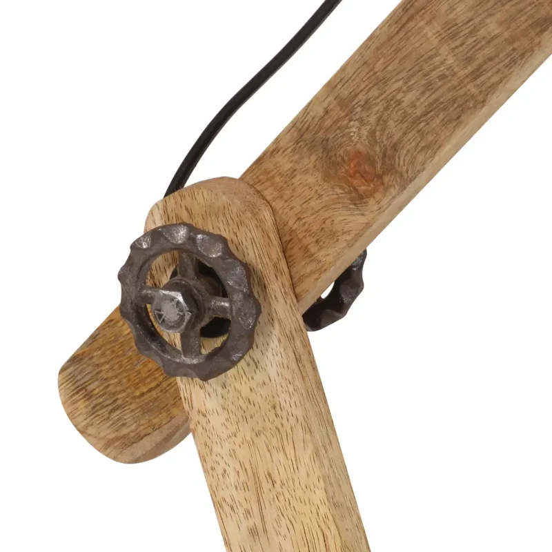 Lampe de bureau industrielle avec bras réglable 23 x 18 x 96 cm ambiance rustique en bois de manguier rouge délavé 02_0047498