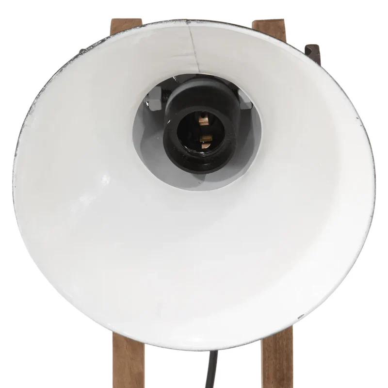 Lampe de bureau style industriel ambiance cosy 23 x 13 x 52 cm en bois de manguier noir 02_0047522