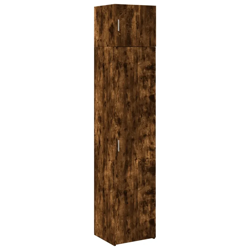 Armoire de rangement mince 45 x 42,5 x 225 cm espace de stockage polyvalent avec 8 compartiments en bois d'ingénierie chêne fumé 02_0055564