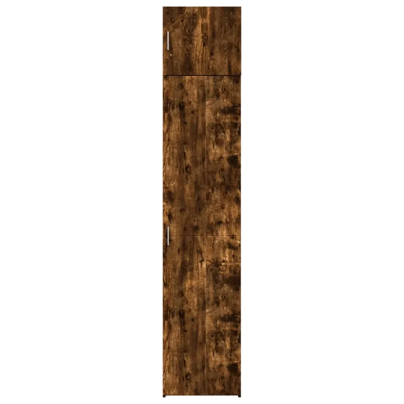 Armoire de rangement mince 45 x 42,5 x 225 cm espace de stockage polyvalent avec 8 compartiments en bois d'ingénierie chêne fumé 02_0055564