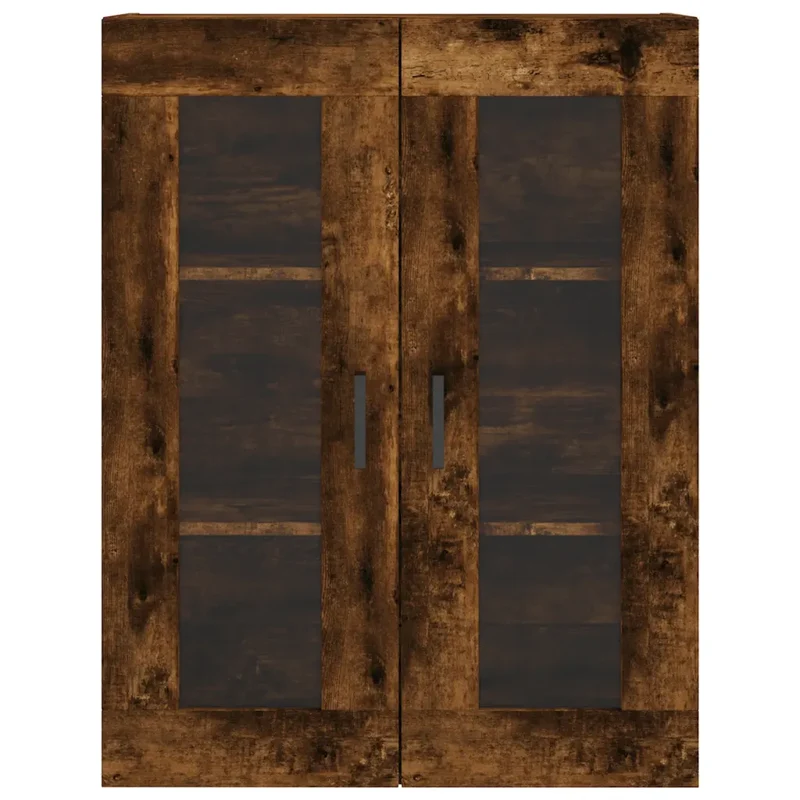 Armoire murale chêne fumé 69,5 x 34 x 90 cm grande capacité design pratique salon chambre en bois d'ingénierie chêne 02_0048628