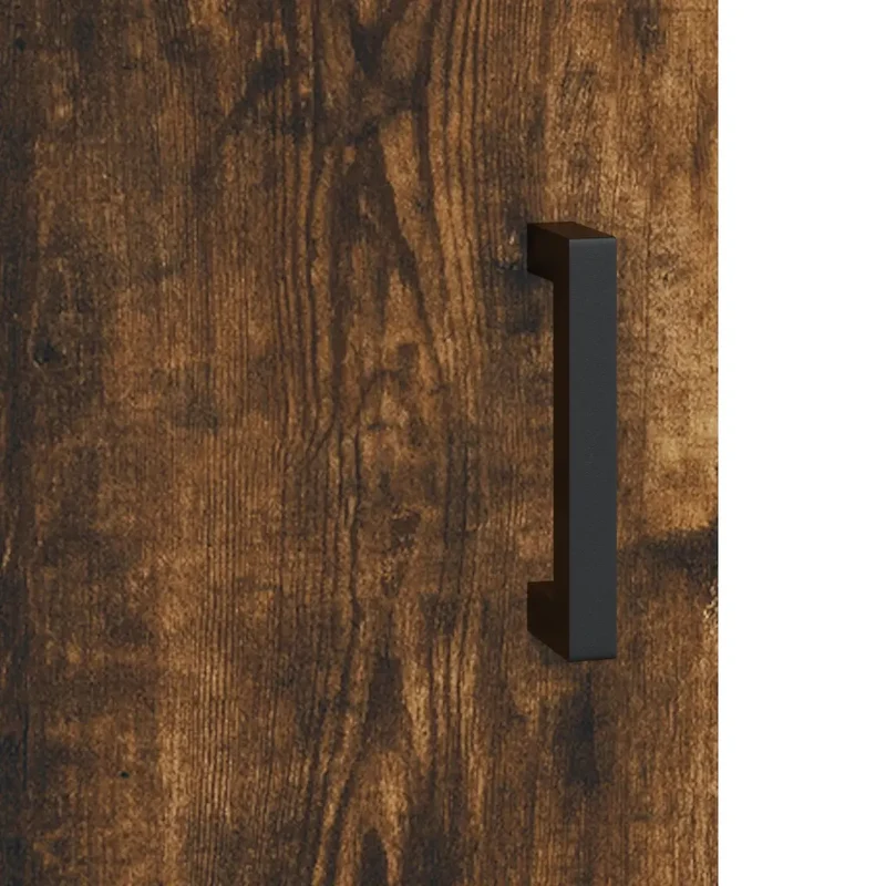 Armoire murale chêne fumé 69,5 x 34 x 90 cm grande capacité design pratique salon chambre en bois d'ingénierie chêne 02_0048628