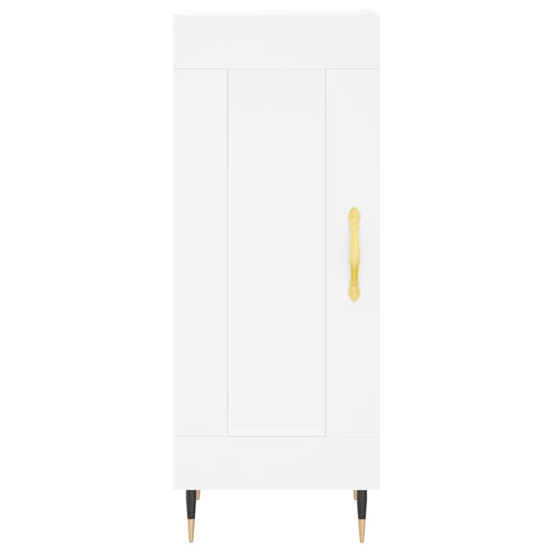 Buffet bahut commode armoire meuble de rangement organisateur cuisine salle de séjour salon haut 34,5 x 34 x 180 cm bois d'ingénierie blanc 02_0032430