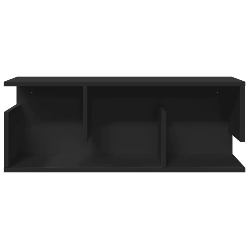 Armoire murale flottante 80 x 20 x 30 cm gain de place rangement moderne en bois d'ingénierie noir 02_0050565