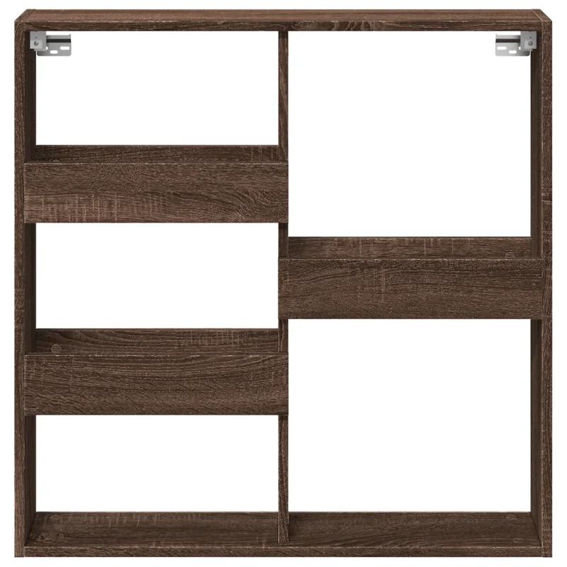 Armoire murale flottante gain de place rangement pratique 80 x 15 x 80 cm en bois d'ingénierie marron 02_0050526