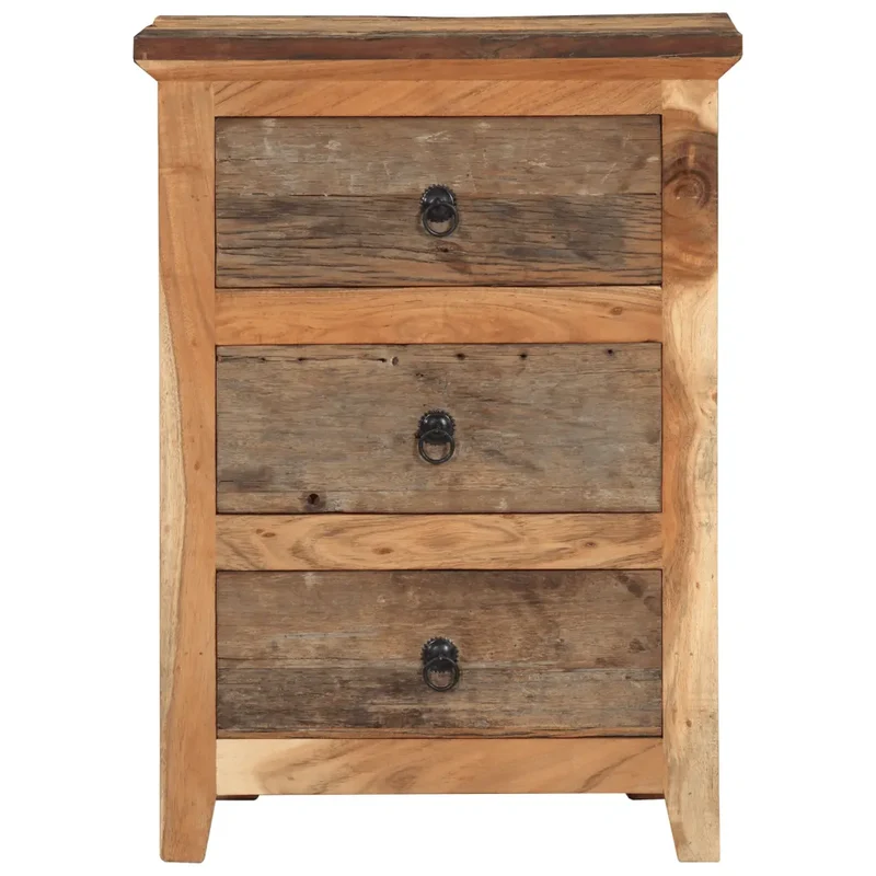 Armoire latérale bois massif d'acacia rangement 55 x 33 x 75 cm fonction d'affichage style classique en bois acacia 02_0047155