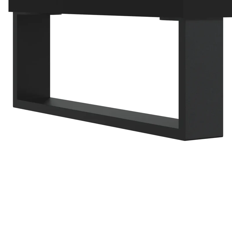 Armoire à disques pratique et classique 74,5 x 38 x 48 cm finition mate style industriel en bois noir 02_0049134